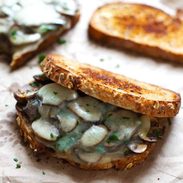 Simple Garlic Butter Mushroom & Provolone Melts | pinchofyum.com