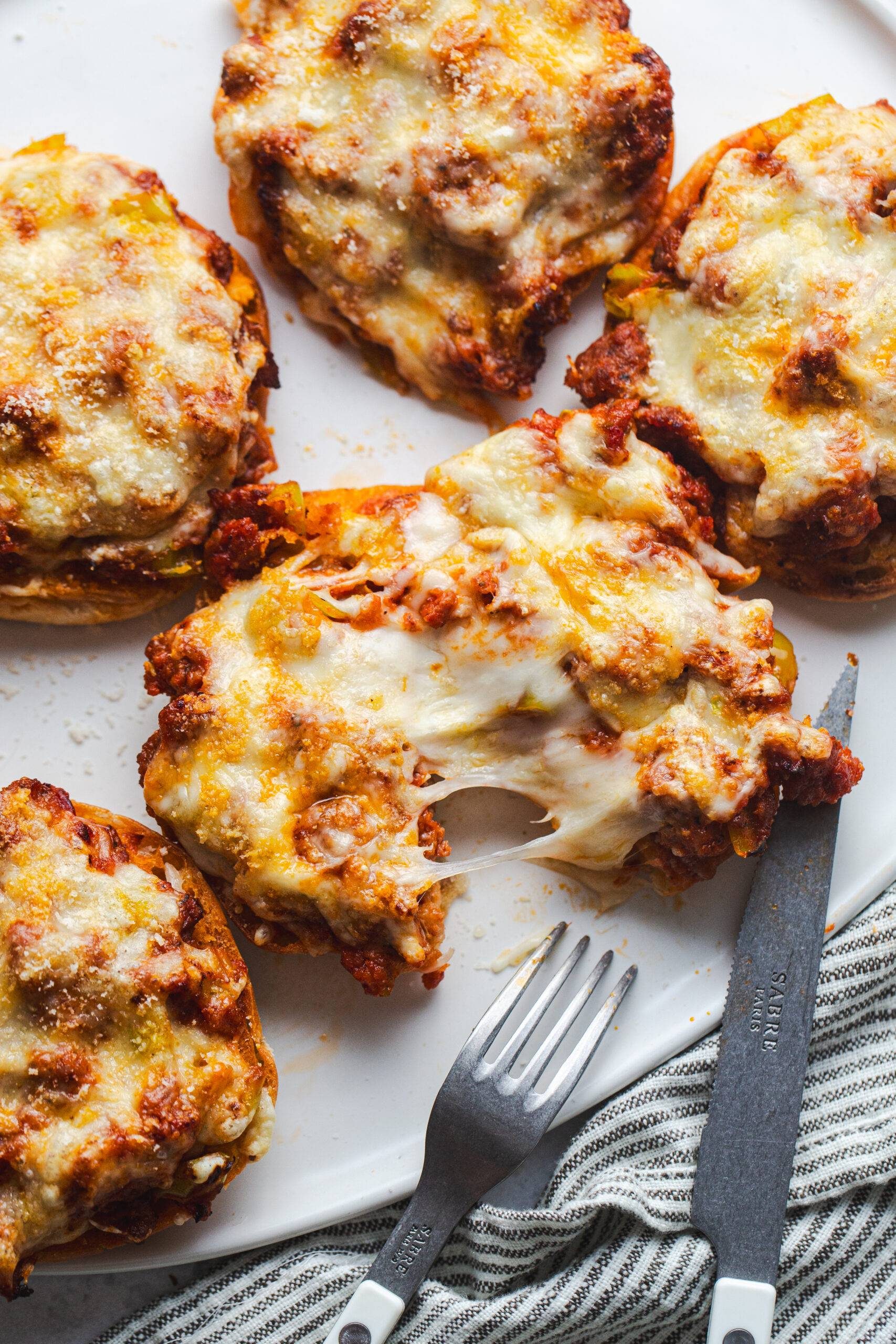 Pizza burgers.